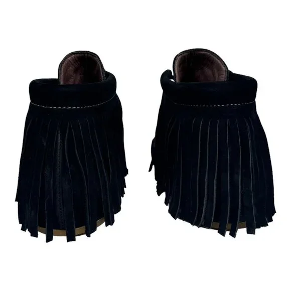 L&B Black Leather Serape Moccasins Women Size 11 NWOT - Picture 5 of 9